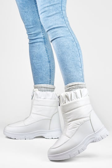 Wygodne ocieplane buty damskie białe śniegowce wodoodporne 37 Nelino