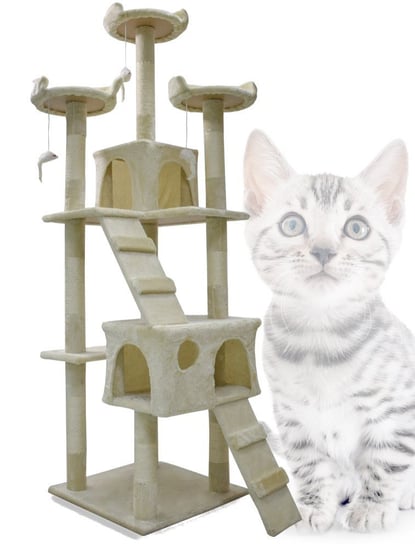 Wygodny Drapak dla kota Drzewko 170cm Wieża Legowisko beżowy Duży Inna marka