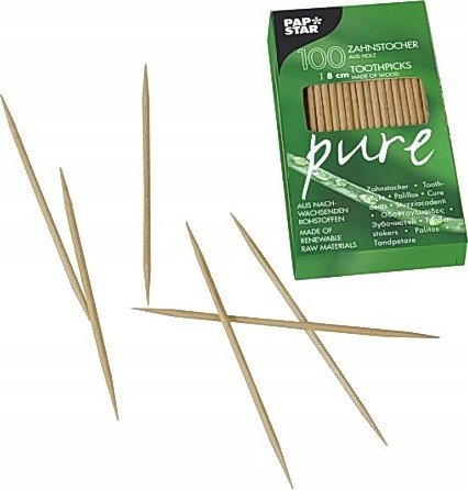 Wykałaczki drewniane bambusowe 100szt patyczki ABC