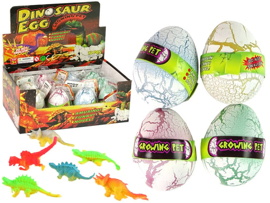 Wykluwające się Magiczne Jajko Dinozaura Rosnące 6 cm Białe Lean Toys
