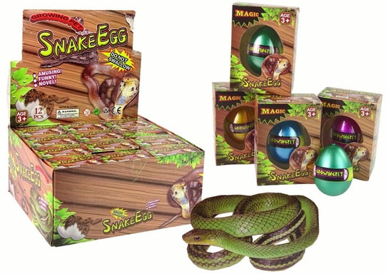 Wykluwające się Rosnące Magiczne Jajko Węże 6cm Lean Toys