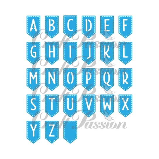 Wykrojnik do papieru Craft Passion - Banerki z alfabetem ENG Craft Passion