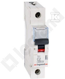 Wyłącznik nadprądowy S 301 1P C 2A 6000A TX3 Legrand