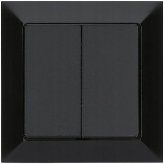 Wyłącznik podwójny podświetlany PREMIUM czarny mat TIMEX-ELEKTRO
