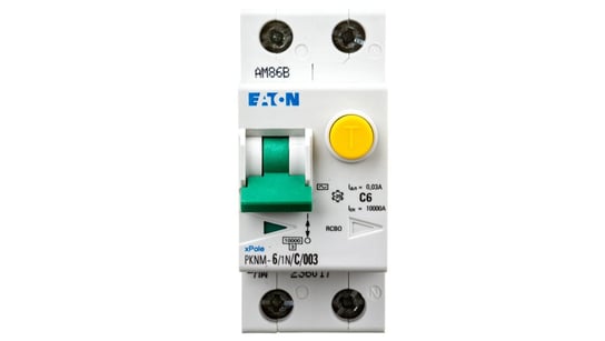 Wyłącznik różnicowo-nadprądowy 2P 6A c 0,03A typ Ac PKNM 6/1N/c/003-MW 236017 Eaton