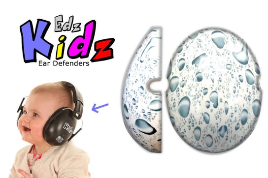 Wymienne nakładki na słuchawki ochronne, Edz Kidz - krople wody Edz Kidz