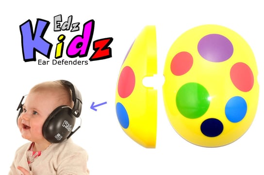 Wymienne nakładki na słuchawki ochronne, Edz Kidz - żółte w kropki Edz Kidz
