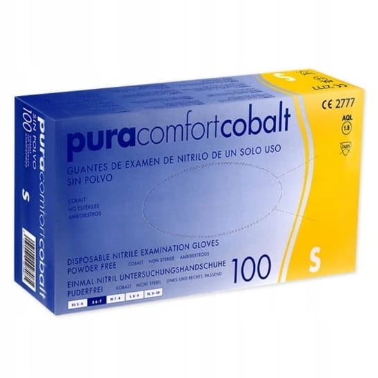 Wyrób medyczny, Ampri - Rękawice Pura Comfort Cobalt, S, 100szt. Ampri