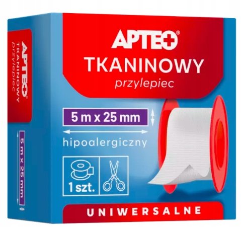 Wyrób medyczny, Apteo, Tkaninowy Przylepiec Plaster 5m x 25 Mm APTEO