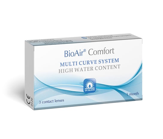 Wyrób medyczny, BioAir, Comfort, Soczewki miesięczne -3.25 krzywizna 8,6, 3 szt. BioAir