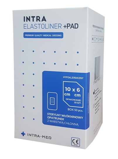 Wyrób medyczny, INTRA MED - ELASTOLINER+PAD WŁÓKNINOWY OPATRUNEK 6 CM X 10 CM'A50 Intra Med