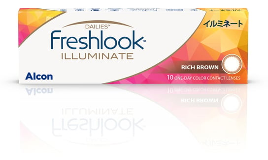 Wyrób medyczny, Jednodniowe kolorowe soczewki kontaktowe DAILIES FreshLook Illuminate 10 sztuk Moc: 0,00, Kolor: Rich Brown Alcon