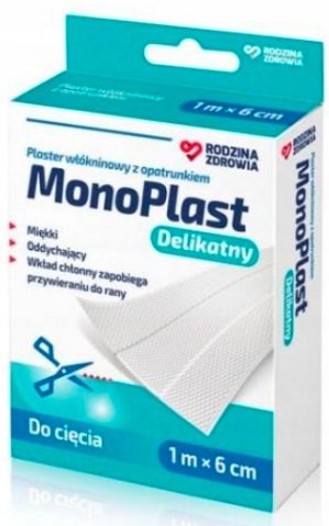 Wyrób medyczny, Monoplast, Plaster włókninowy z opatrunkiem 1m x 6cm Silesian Pharma Sp. z o. o.