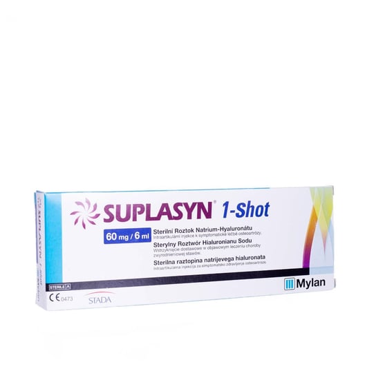 Wyrób medyczny, Mylan, Suplasyn 1-Shot, sterylny roztwór hialuronianu sodu 60mg/6ml 1 ampułkostrzykawka Mylan