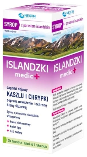 Wyrób medyczny, Nexon, Syrop Islandzki Medic+ Na Kaszel Chrypkę, 125ml Nexon