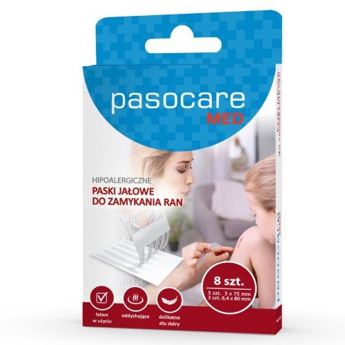 Wyrób medyczny, Pasocare, Med, Paski do zamykania ran 8 szt. PASOCARE