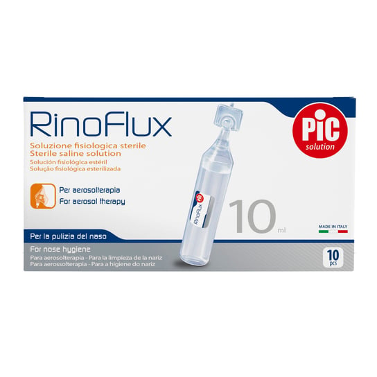 Wyrób medyczny, PIC RinoFlux sól fizjologiczna, 10 ampułek a 10 ml PIC RinoFlux