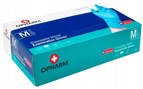 Wyrób medyczny, Rękawiczki nitrylowe niebieskie roz. M Opharm x100 Opharm