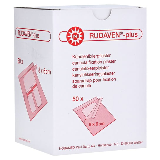 Wyrób medyczny, Rudaven® plus  sterylny opatrunek do mocowania kaniul 8 x 6 cm (50 szt.) Inna marka