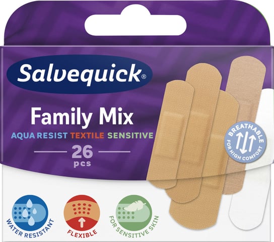 Wyrób medyczny, Salvequick, Family Mix, plastry, 26 szt. Salvequick