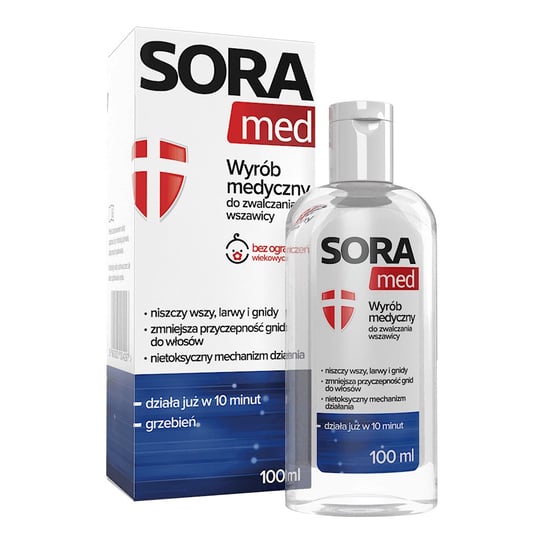Wyrób medyczny, Sora Med, płyn do zwalczania wszawicy, 100 ml SORA MED płyn do zwalczania wszawicy