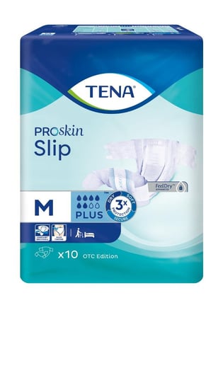 Wyrób medyczny, Tena Slip Proskin Plus, pieluchomajtki, rozmiar M, 73-122 cm, 10 sztuk Essity Poland