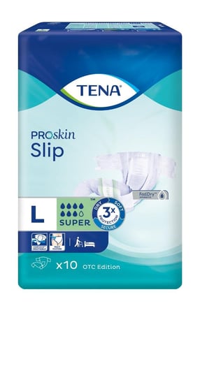 Wyrób medyczny, Tena Slip Proskin Super, pieluchomajtki, rozmiar L, 92-144cm, 10 sztuk Essity Poland