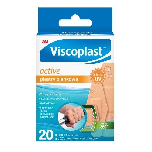 Wyrób medyczny, Viscoplast™, Active, Plastry Piankowe, 20 Szt. Viscoplast