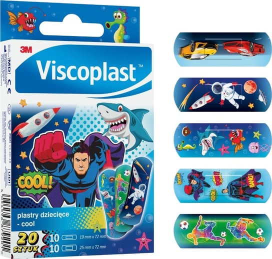 Wyrób medyczny, Viscoplast™ Plastry Dziecięce - Cool, 2 rozmiary, pudełko/20 szt Inna marka