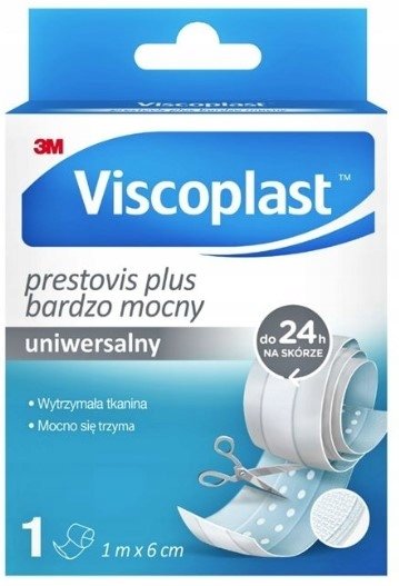 Wyrób medyczny, Viscoplast™ Prestovis Plus - Bardzo Mocny, plaster do cięcia, 1 m x 6 cm, pudełko/1 szt. Viscoplast