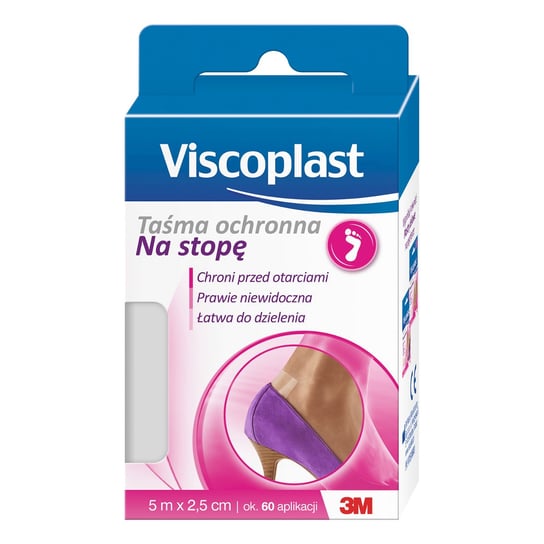 Wyrób medyczny, Viscoplast, taśma ochronna na stopę, 5m x 2,5cm, 1 sztuka Inna marka