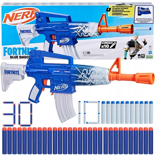 Wyrzutnia NERF Fornite Blue Shock + Strzałki 30 sztuk niebieskie Nerf