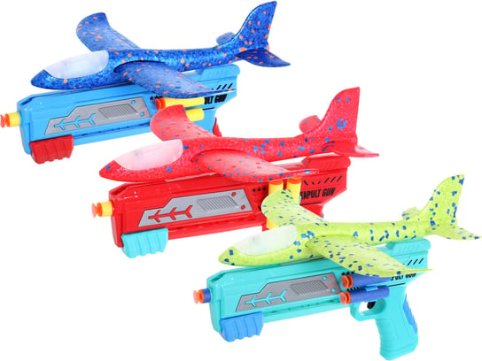 Wyrzutnia Samolotów Styropianowych Pistolet Na Strzałki Samoloty Rzutki 2W1 Mix Pegaz Toys