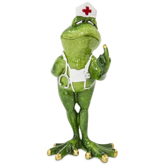 Wysoka, dekoracyjna figurka - żaba lekarz Medi 20 cm Duwen