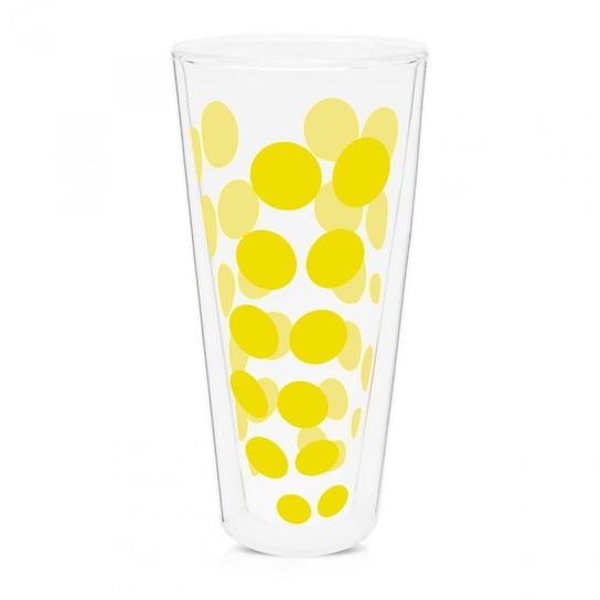 Wysoka szklanka z podwójnymi ściankami Zak! Designs Dot, żółta, 350 ml ZakDesigns