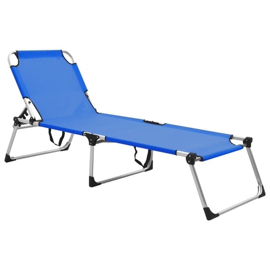 Wysoki leżak dla seniora VIDAXL, składany, niebieski, 210x70x50 cm vidaXL