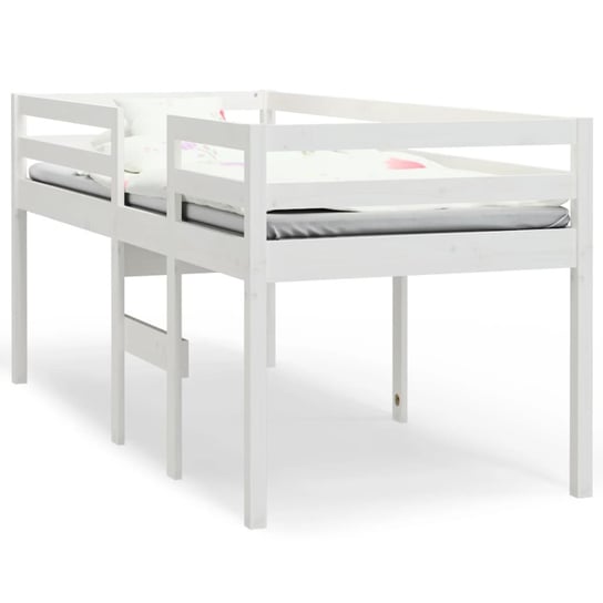 Wysokie łóżko sosnowe 195,5x95,5x89 cm, białe Inna marka