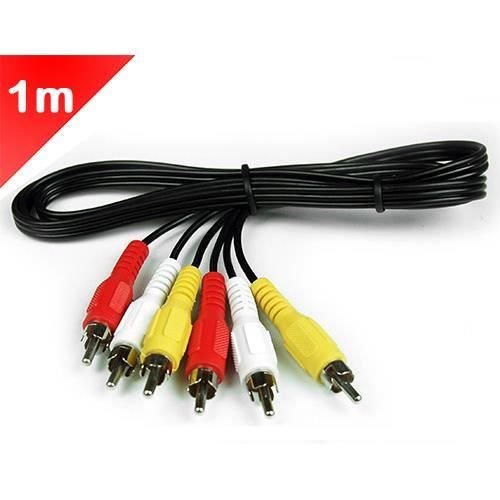 Wysokiej jakości kabel audio-wideo RCA, 3-żyłowy (czerwony, żółty, biały), długość 1 metr. Nadaje się do sygnału dźwięku stereo (prawy + Inna marka