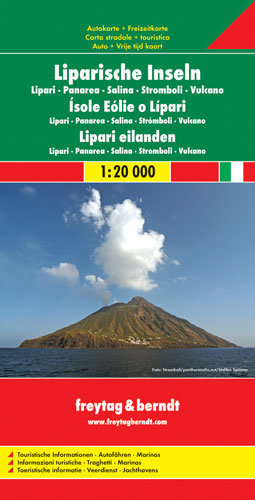 Wyspy Liparyjskie Lipari Panarea Salina Stromboli Vulcano Włochy Pd. Mapa 1:20 000-1:600 000 Freytag & Berndt