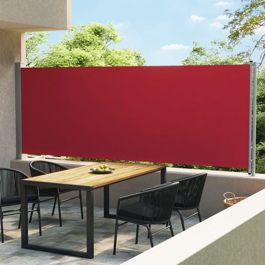 Wysuwana markiza boczna na taras, 600 x 170 cm, czerwona vidaXL