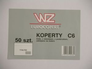 Wz Eurocopert, Koperta C6 samoprzylepna, biała WZ EUROCOPERT