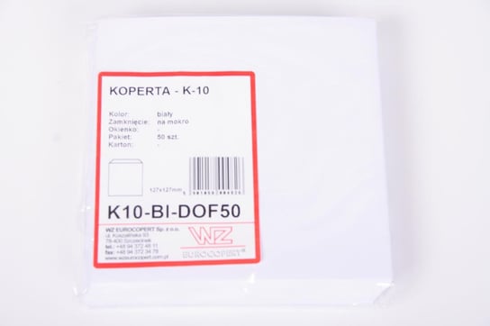 Wz Eurocopert, Koperta K10 na płyty CD, biała WZ Eurocopert