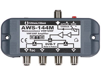 Wzmacniacz antenowy wewnętrzny z zasilaczem AWS-144M ams