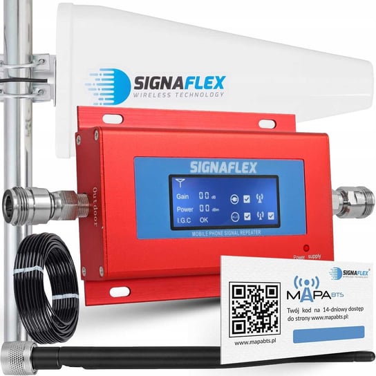 Wzmacniacz sygnału telefonu GSM Signaflex RED GSM902AA zestaw z antenami SIGNAFLEX