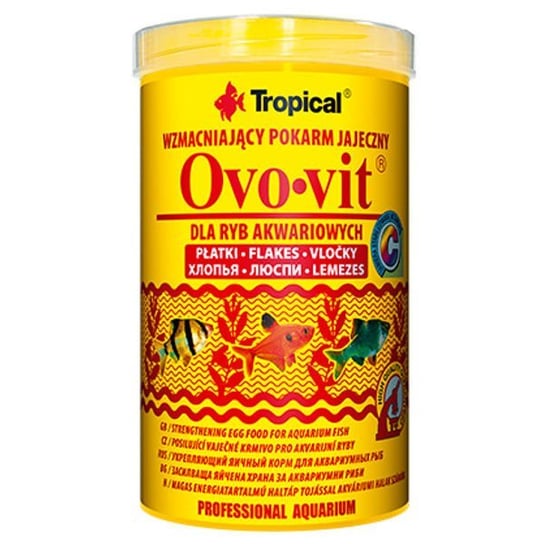 Wzmacniający pokarm dla ryb tropikalnych z dodatkiem jajek TROPICAL Ovovit, 200 g Tropical