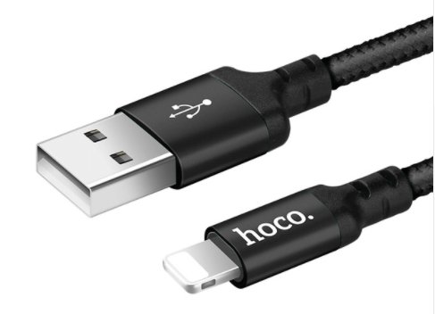 WZMACNIANY Kabel USB HOCO X14 2M 2A iPhone 5 6 7 8 X SE czarny HOCO.