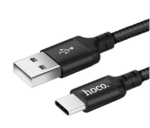 WZMACNIANY Kabel USB HOCO X14 2M 2A USB TYP-C czarny HOCO.
