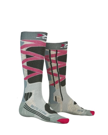 X-Socks, Skarpety damskie, Ski Control 4.0, szary, rozmiar 37/38 X-Socks