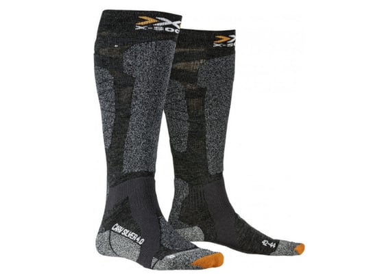 X-Socks, Skarpety narciarskie, Carve Silver 4.0 2020, czarne, rozmiar 42-44 X-Socks