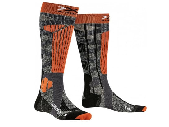 X-Socks, Skarpety narciarskie, Ski Rider 4.0, szaro-pomarańczowe, rozmiar 39-41 X-Socks